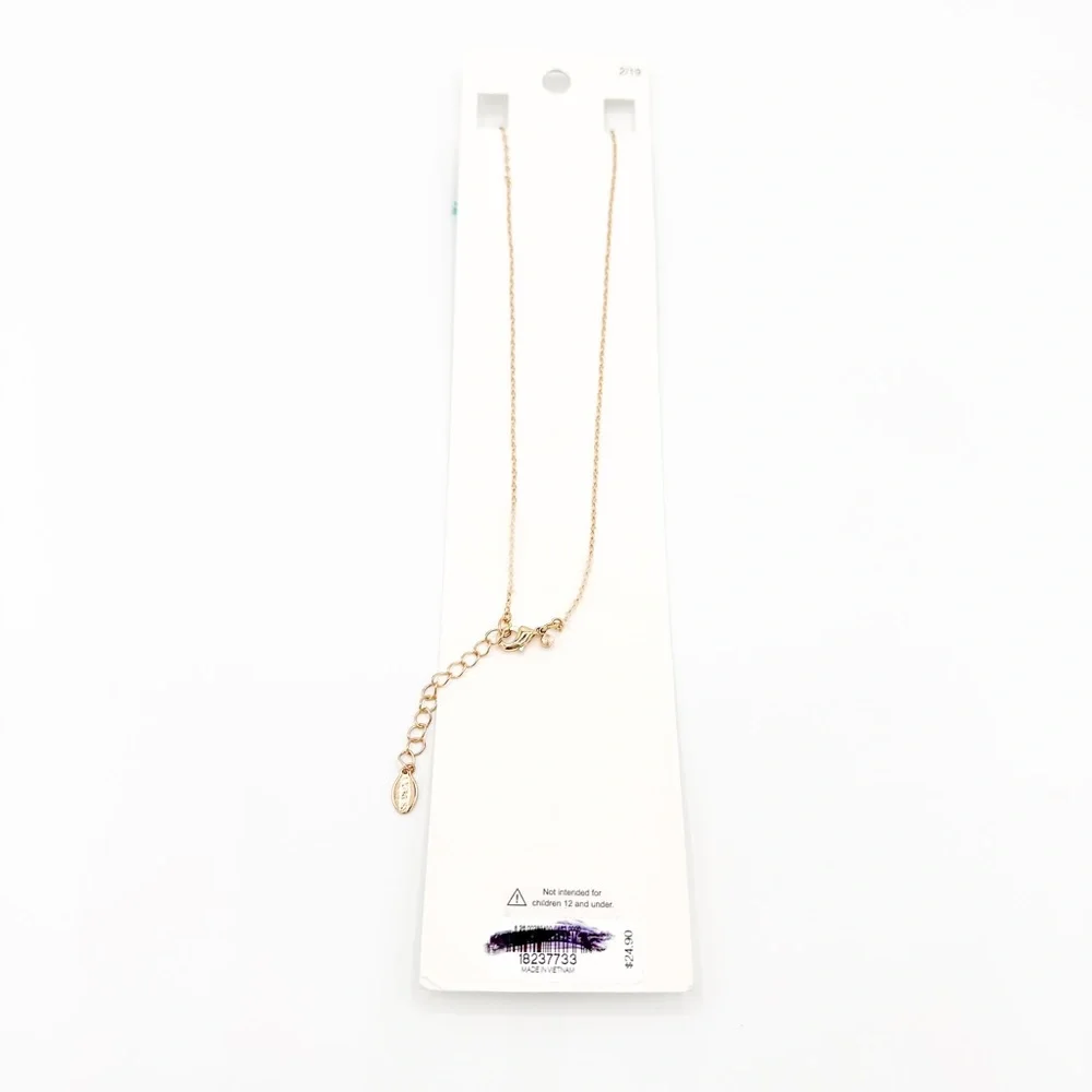 Express Gold & Teal Tassel Necklace
